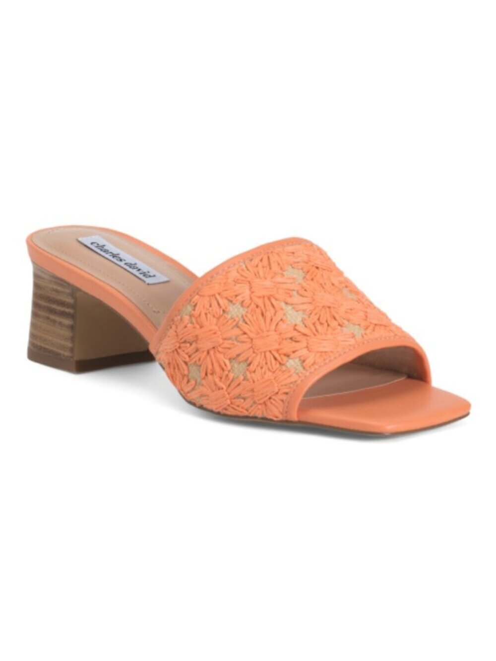 CHARLES DAVID Raffia Heeled Sandals